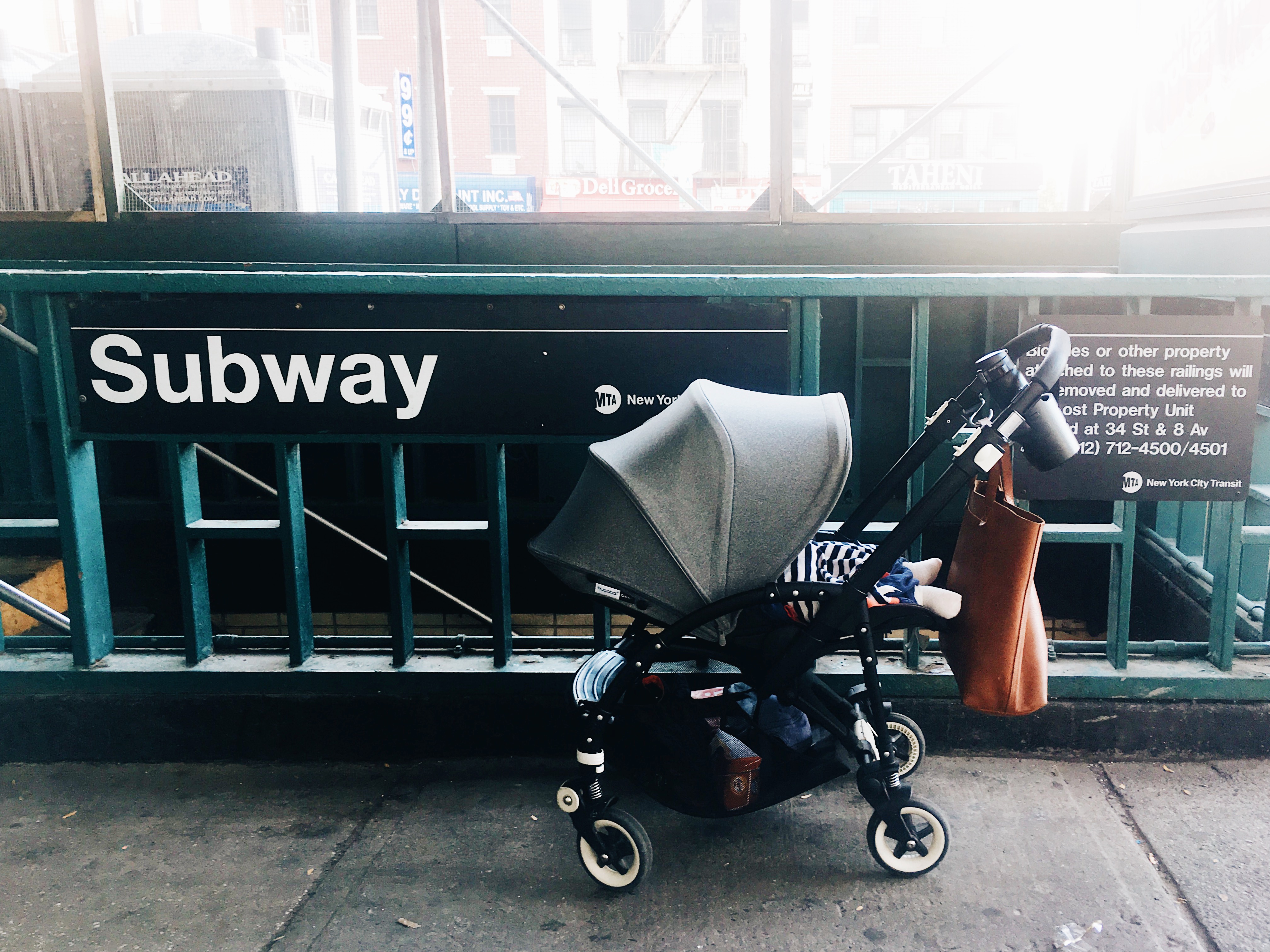 stroller at subway entrance
